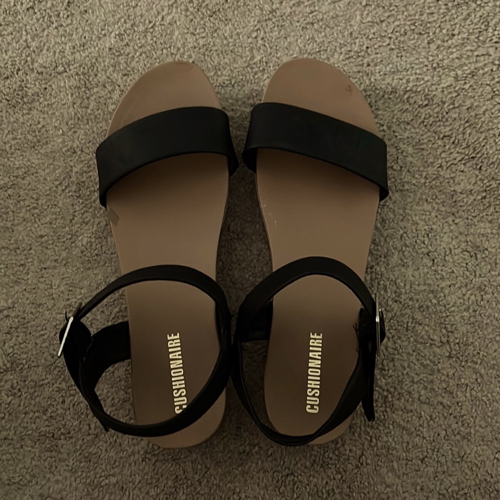 Brown and black Cushionare sandals (size 10)